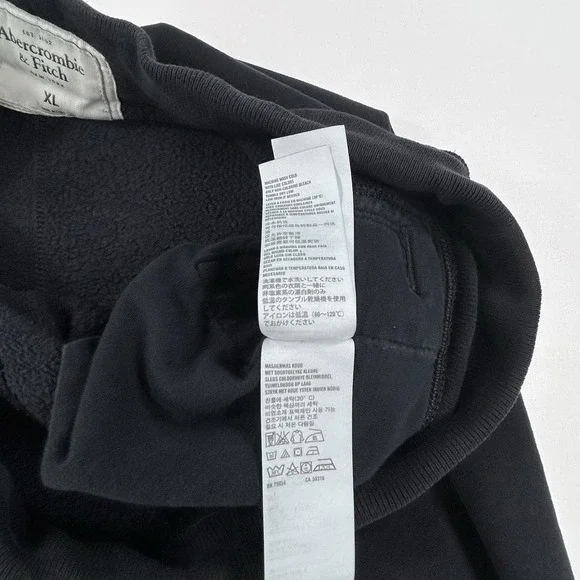 Abercrombie & Fitch Shorts Men XL Black Sweat 8" Fleece Graphic Casual Y2K - Picture 7 of 8